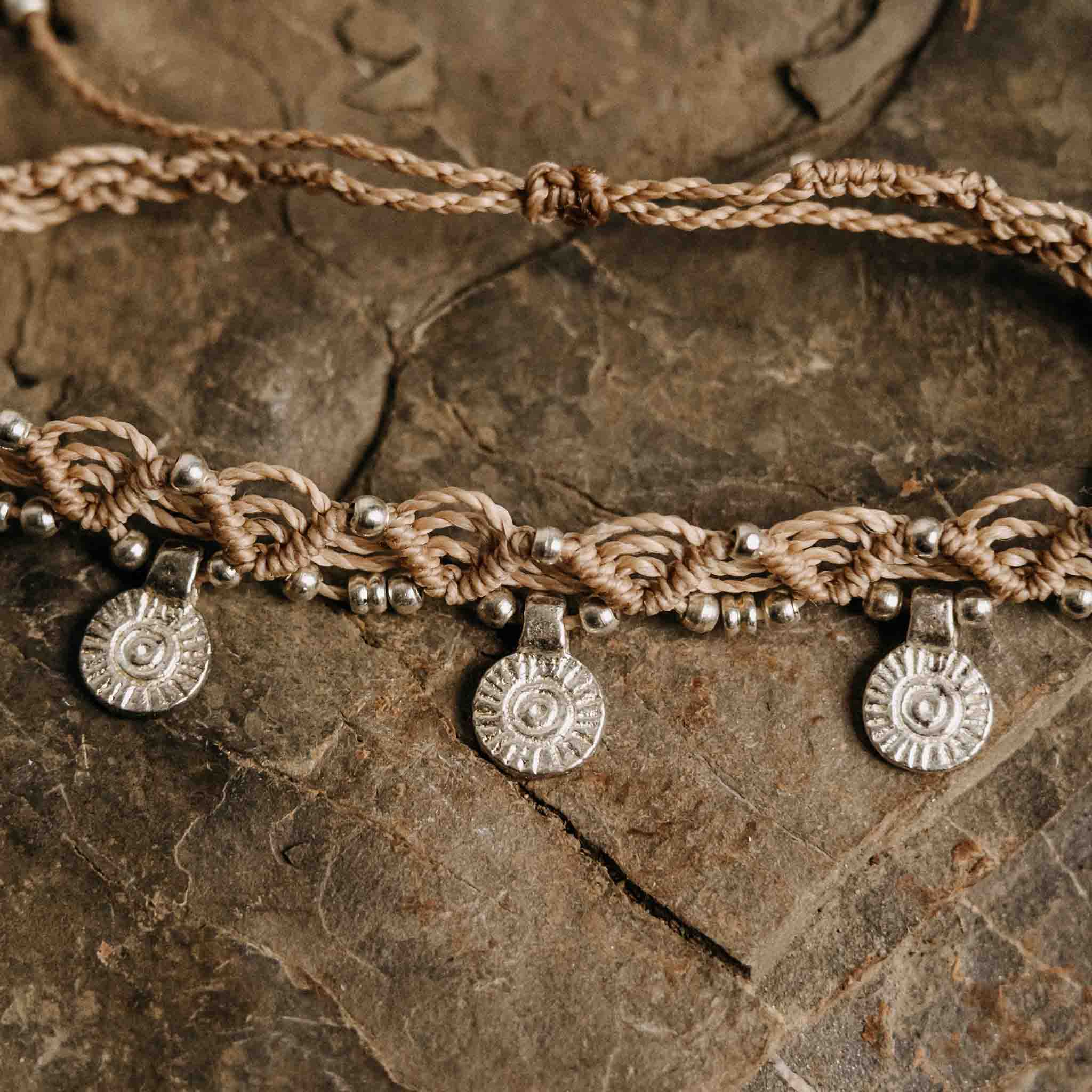 Fußkette Zyphira Silber Rosé