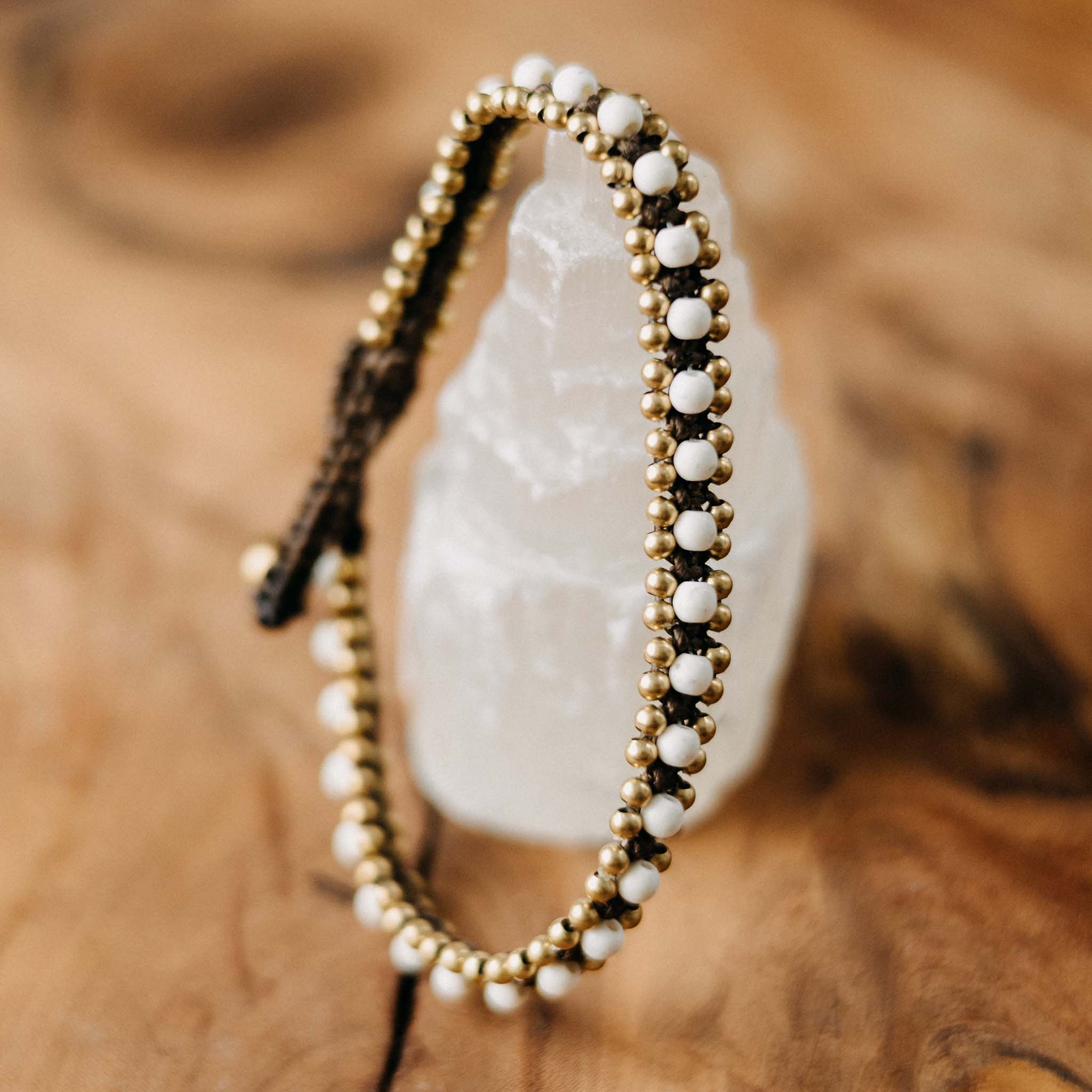 white turquoise anklet