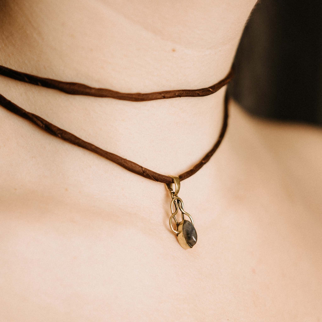 Yoginee Labradoride Gold Pendant