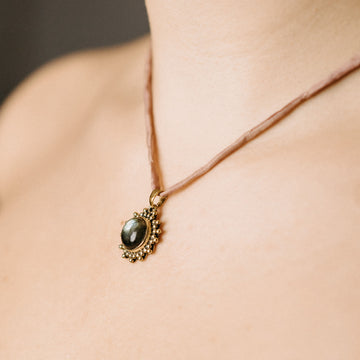 Deepa Labradoride Gold Pendant