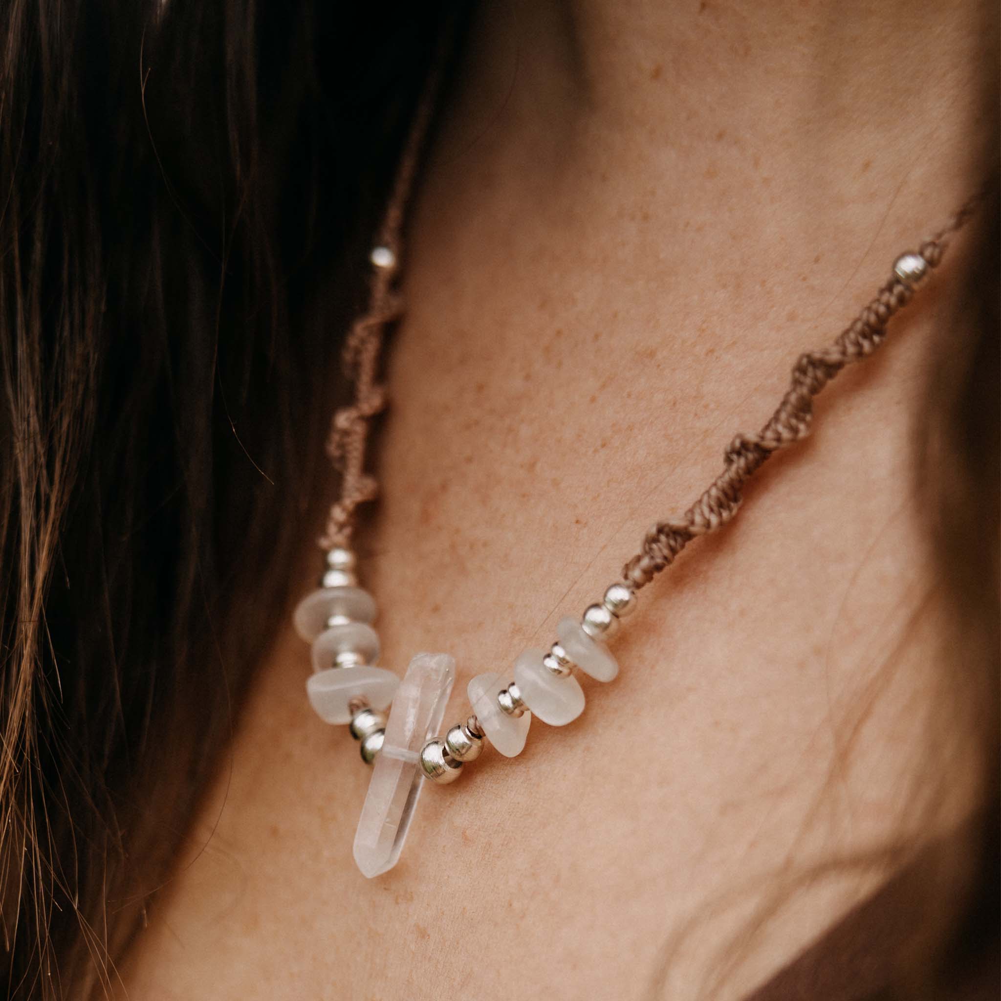 Halskette Elysira Silber Sand