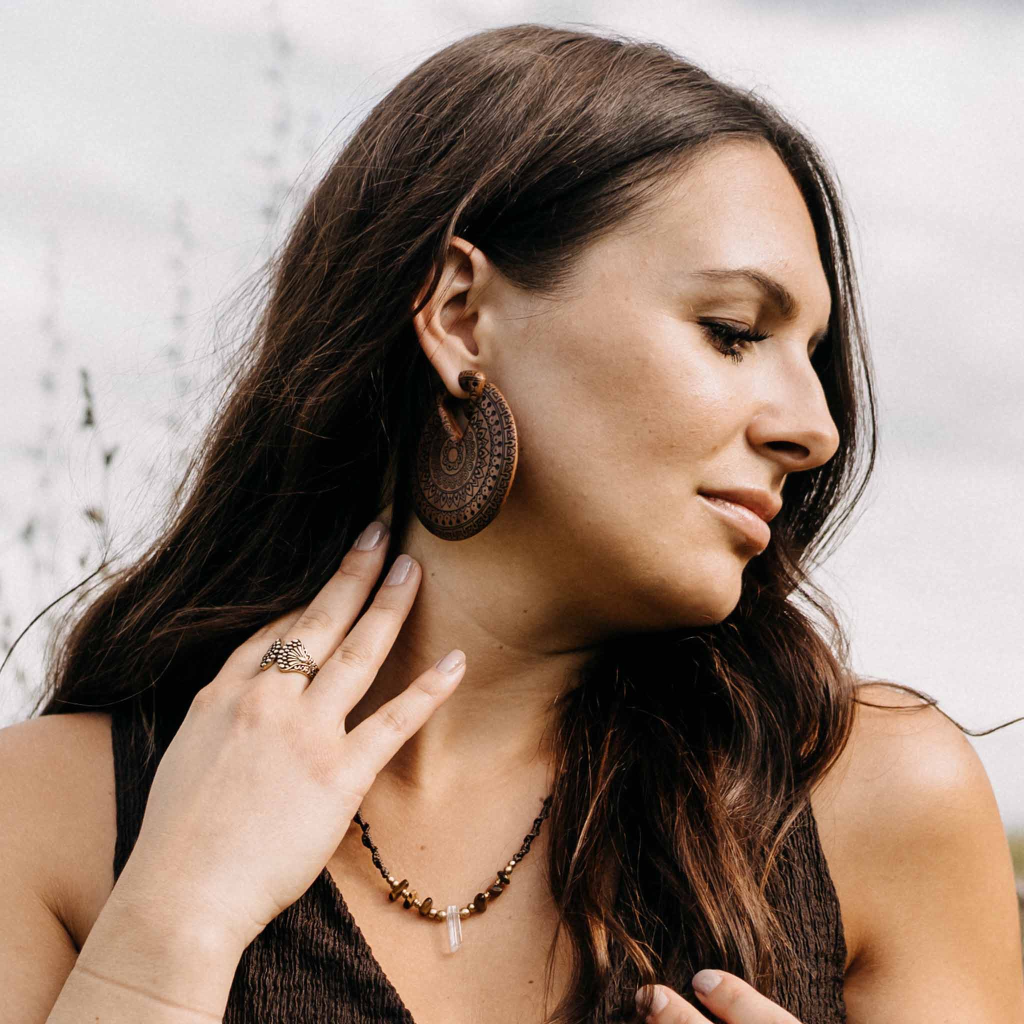 Halskette Elysira Gold Braun