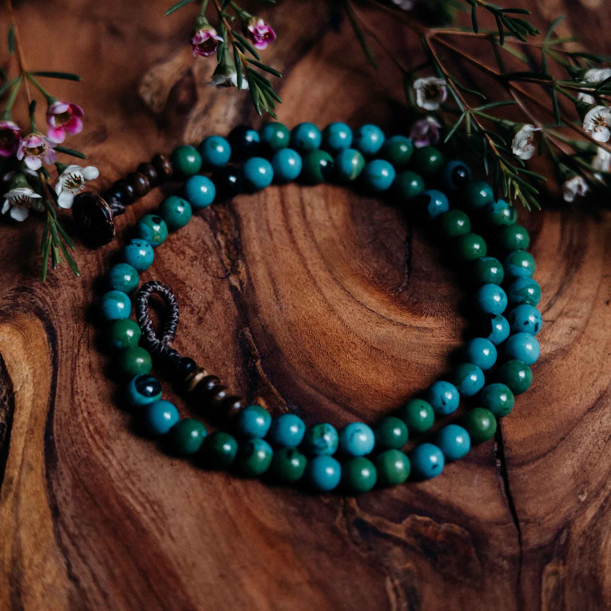 Necklace Pearls Chrysocolla