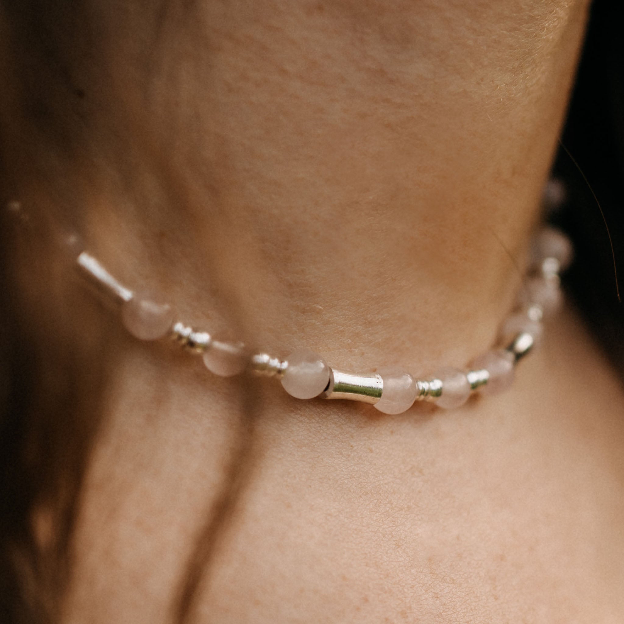 Halskette Noema Silber Rosenquarz