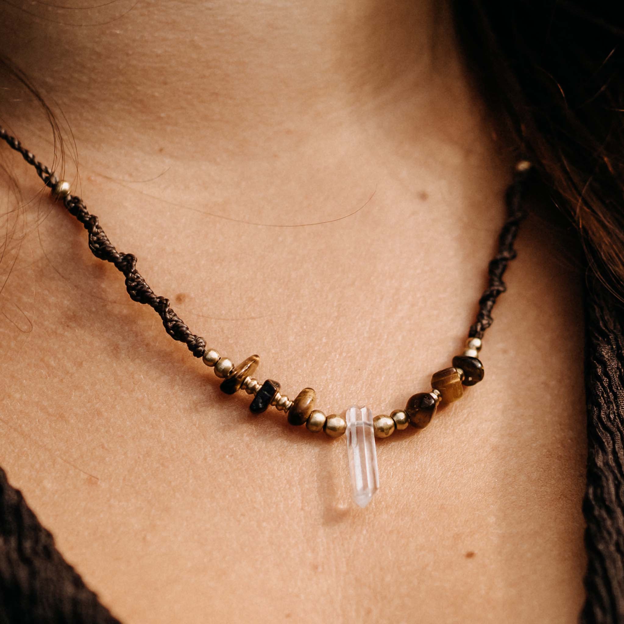 Halskette Elysira Gold Braun