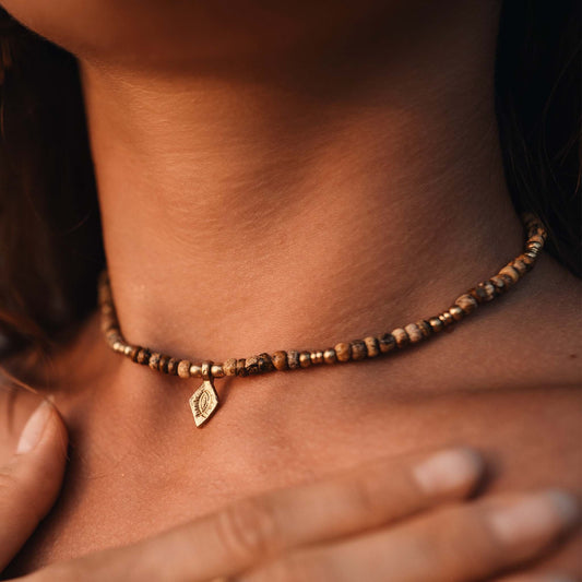 Halskette Nymera Gold Jaspis