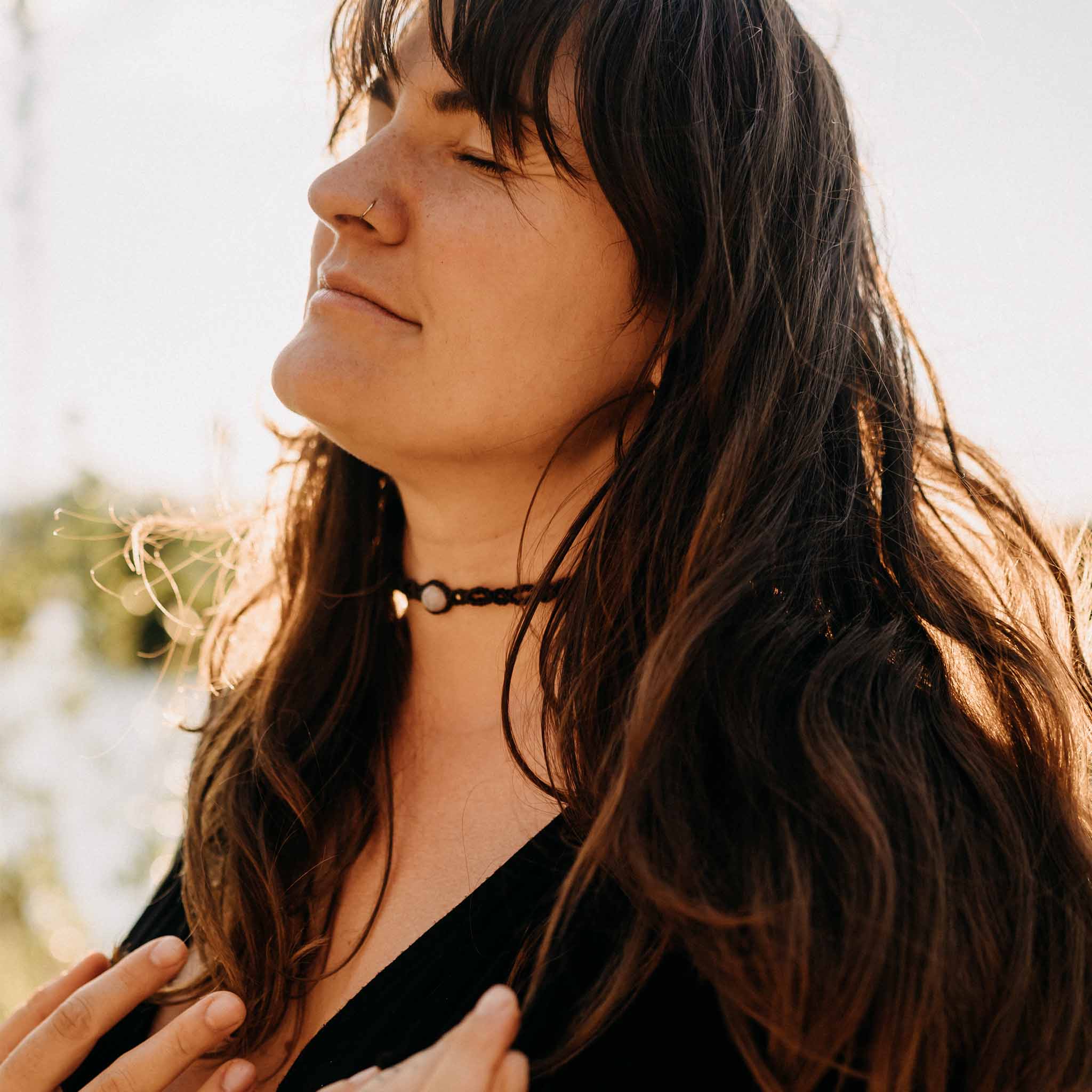 Necklace Elaruna Black Moonstone