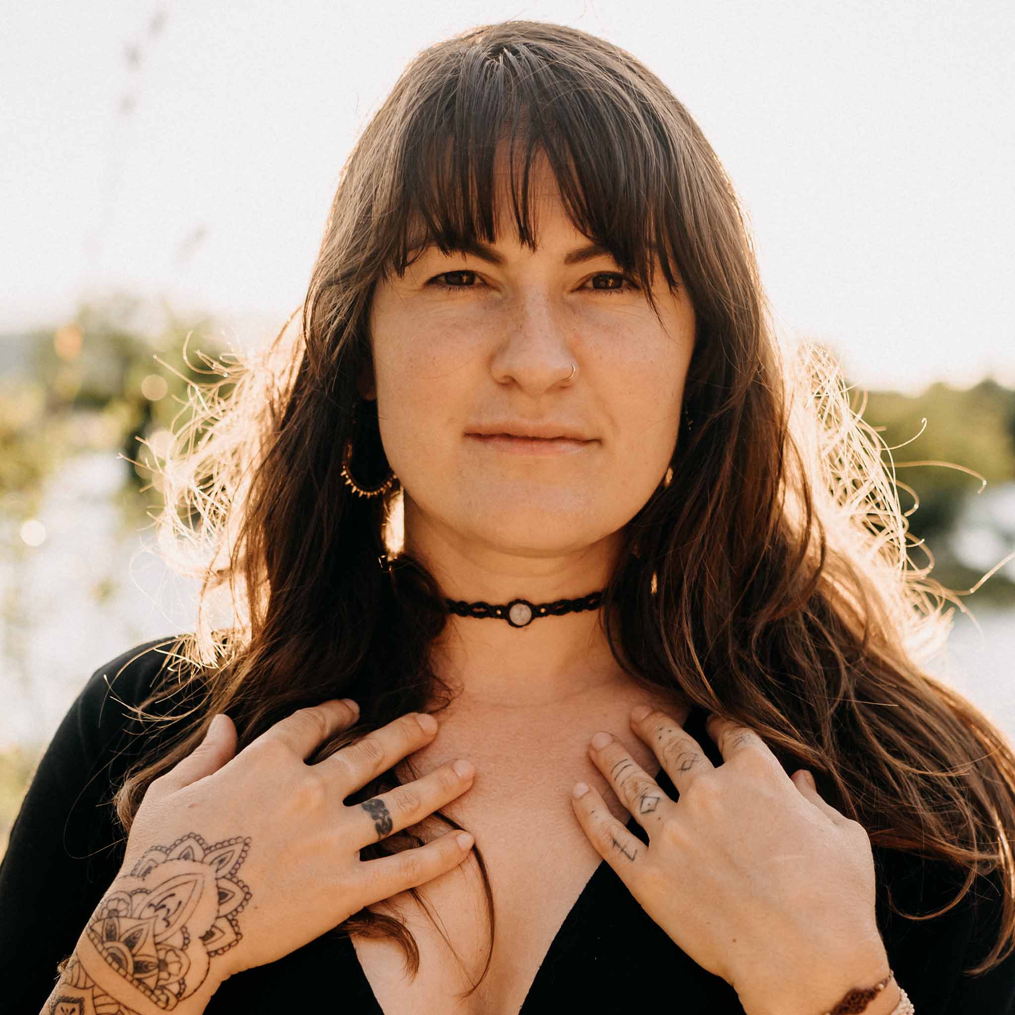 Necklace Elaruna Black Moonstone