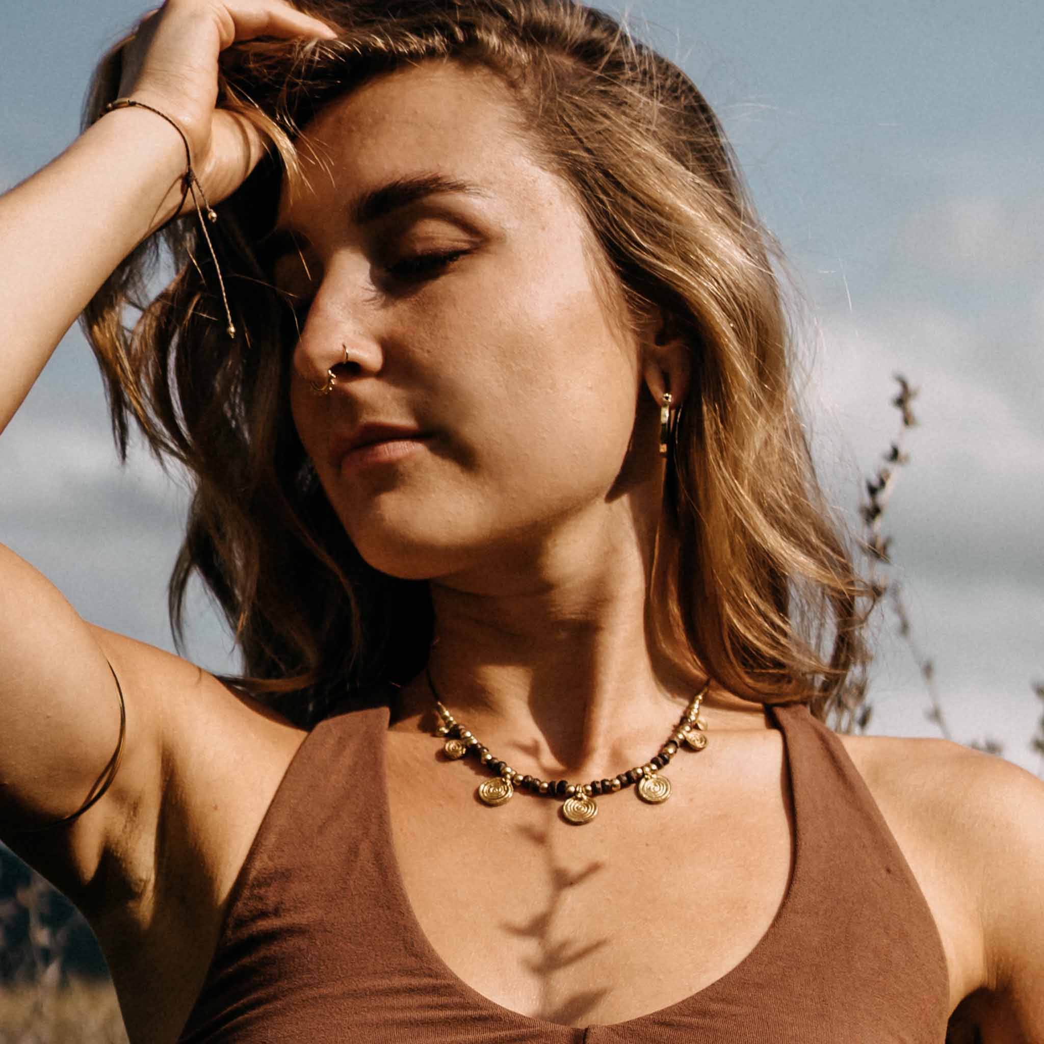 Seraphaya Gold Wood Necklace