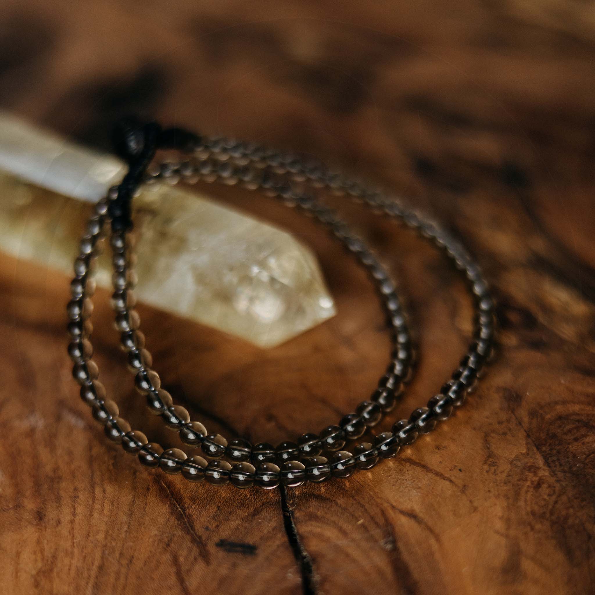 Necklace Pearls Smoky Quartz