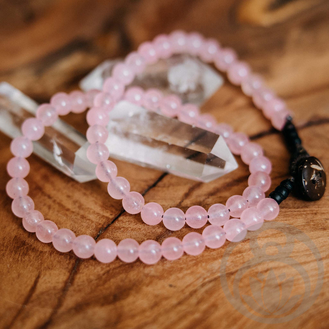 Necklace Pearls Rose Quartz