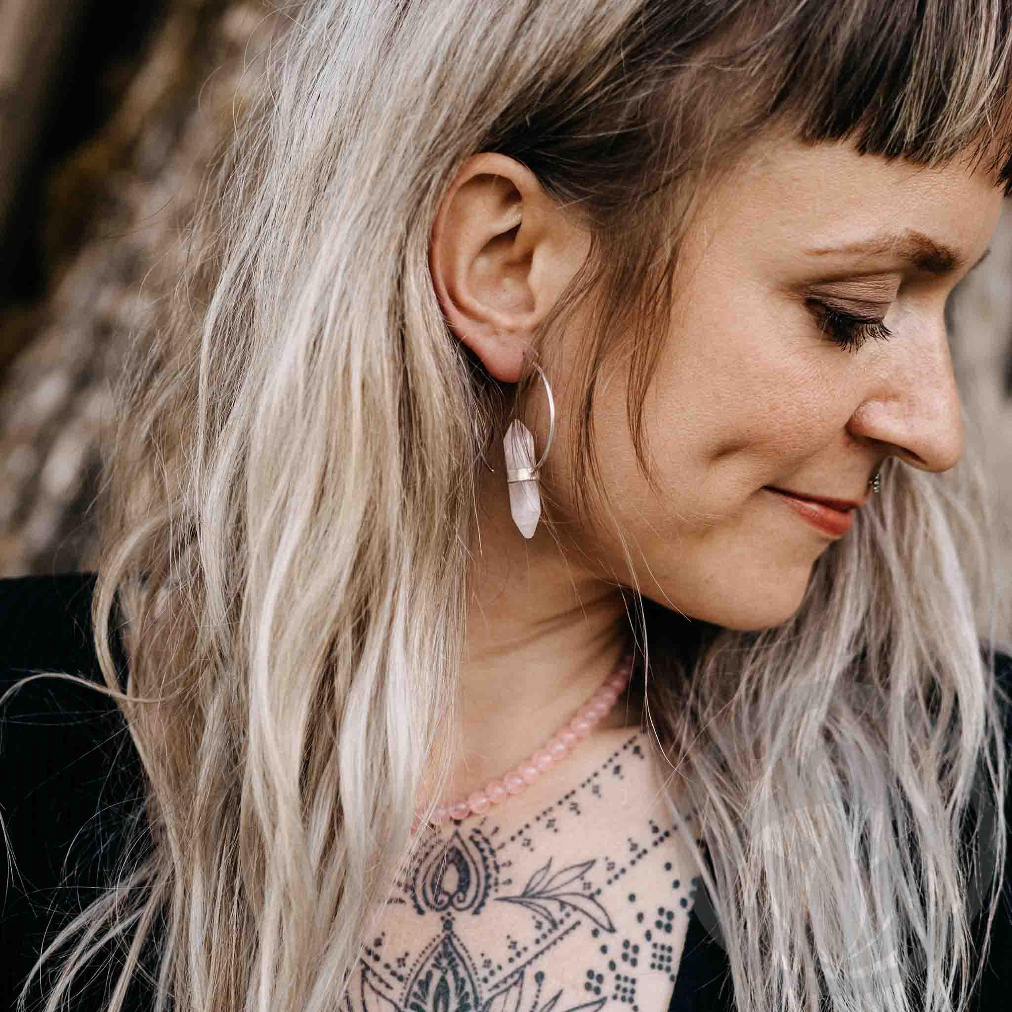 Necklace Pearls Rose Quartz