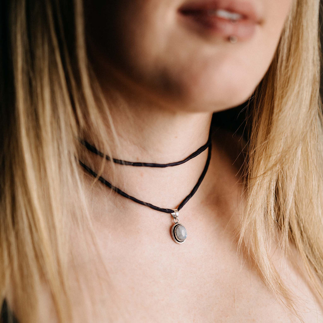 Bina Moonstone Silver Pendant