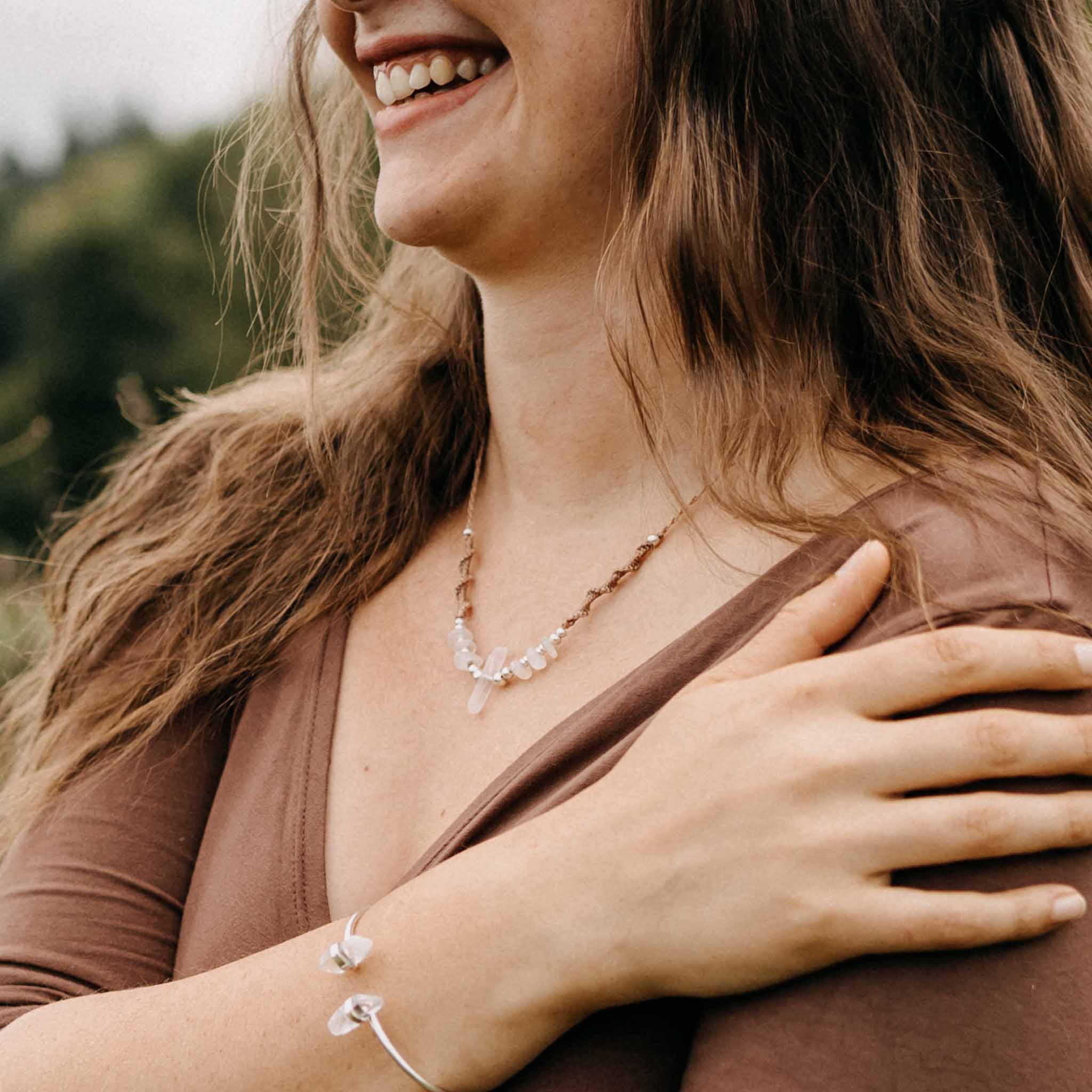 Halskette Elysira Silber Rose