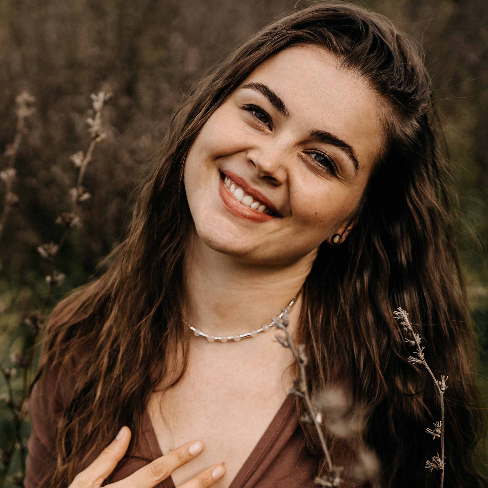 Halskette Noema Silber Rosenquarz