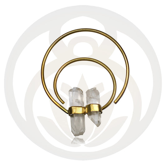 Earrings creole rock crystal gold