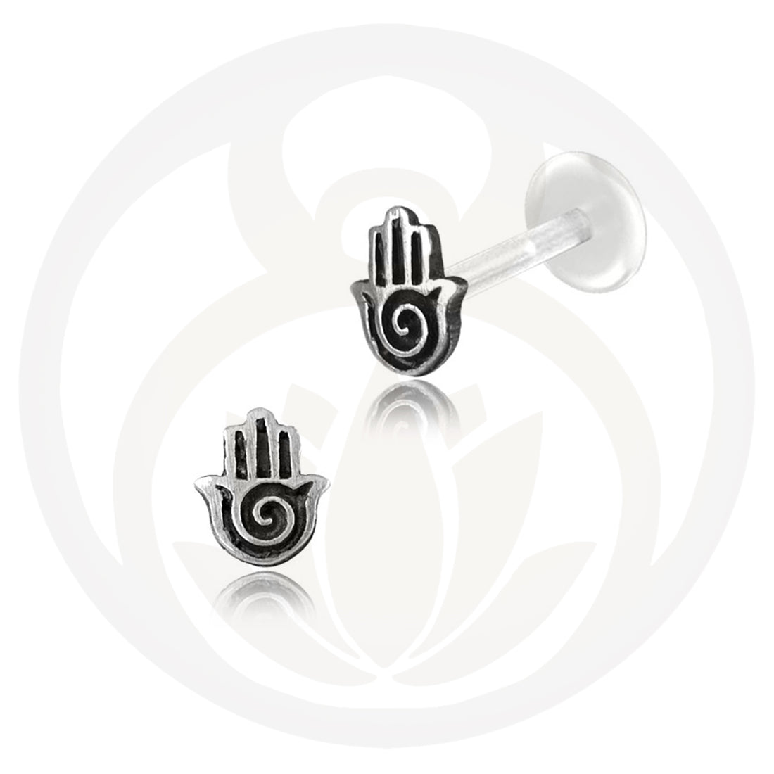 Labret Hand of Fatima Silver