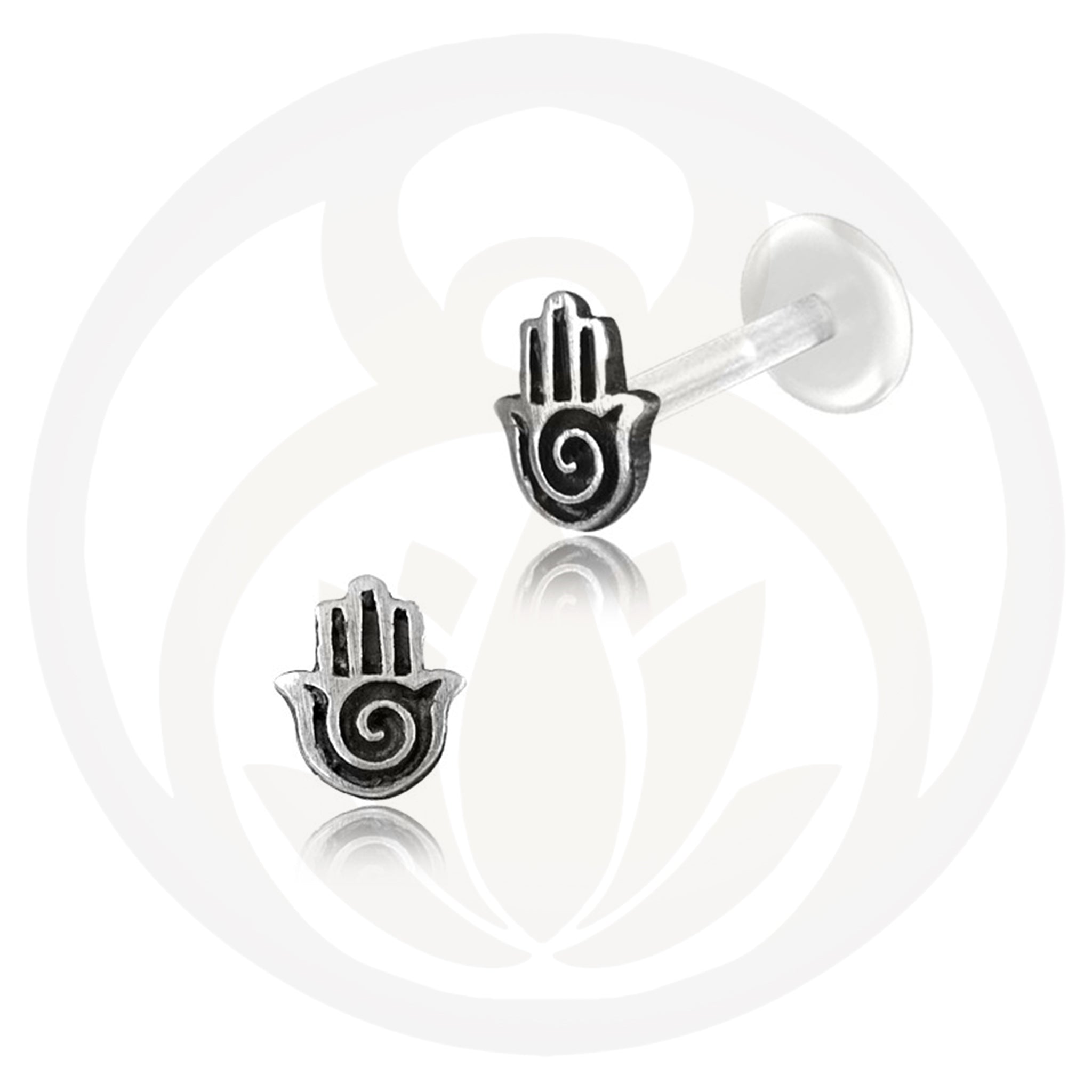 Labret Hand of Fatima Silver