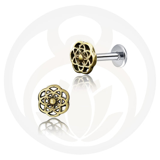 Labret Flower of Life Gold