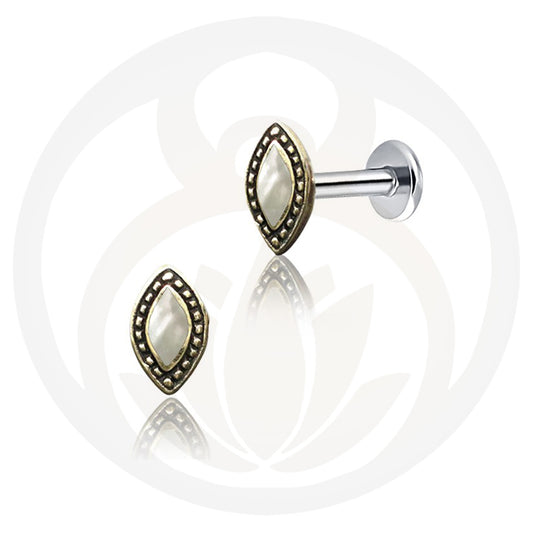 Labret Asger Gold Mother of Pearl