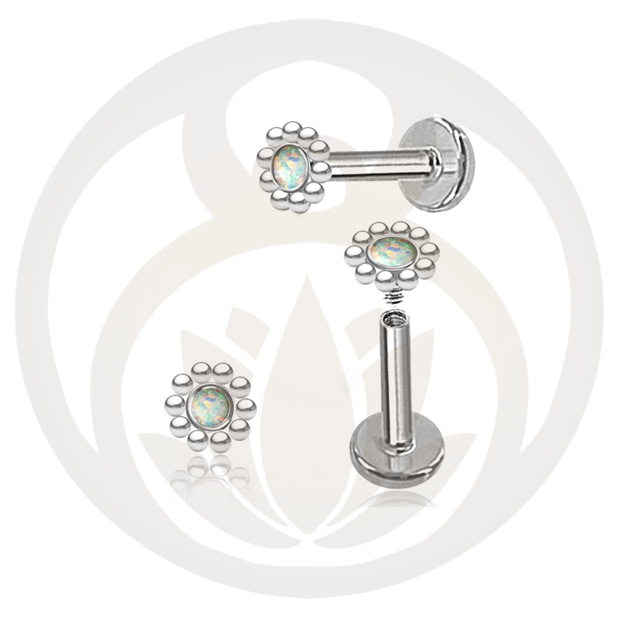 Labret Alva Silver Opal