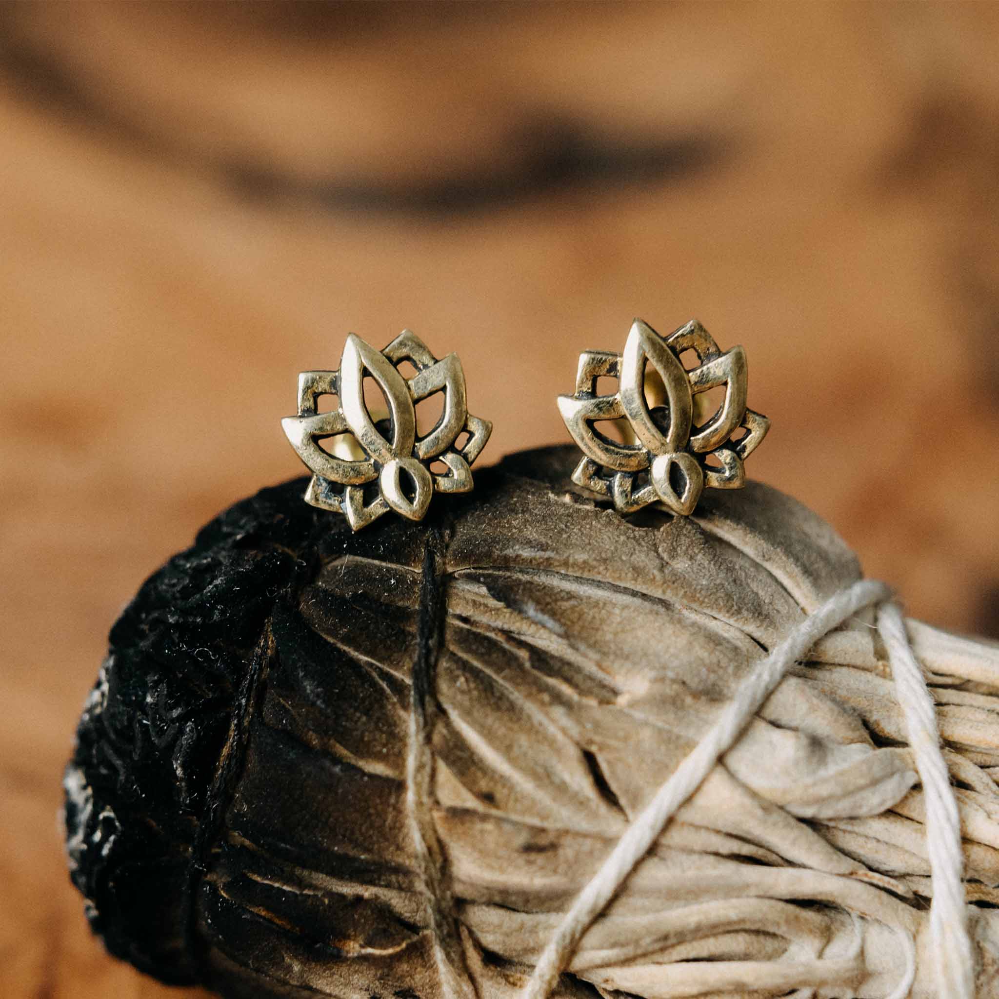 Lotus Gold/Silver Stud Earrings