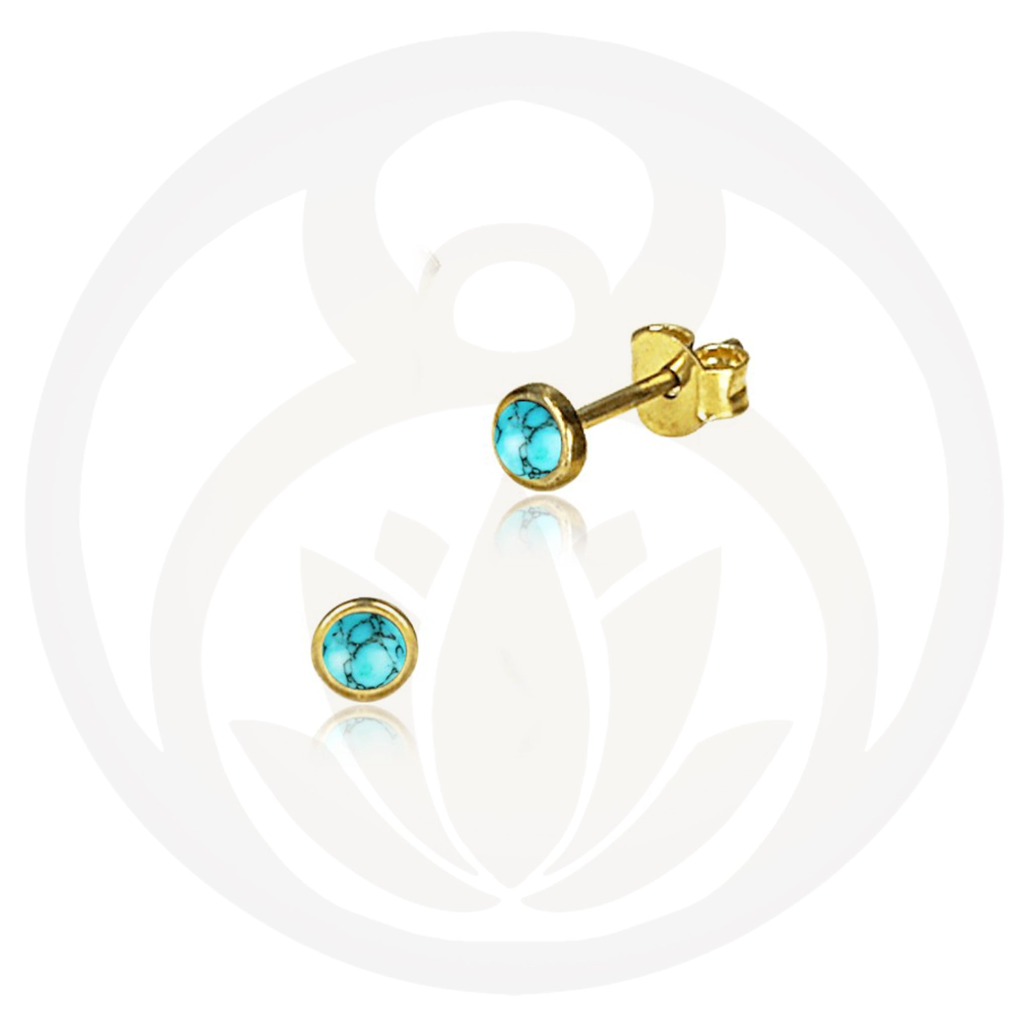 Stud Earrings Parth Gold Turquoise