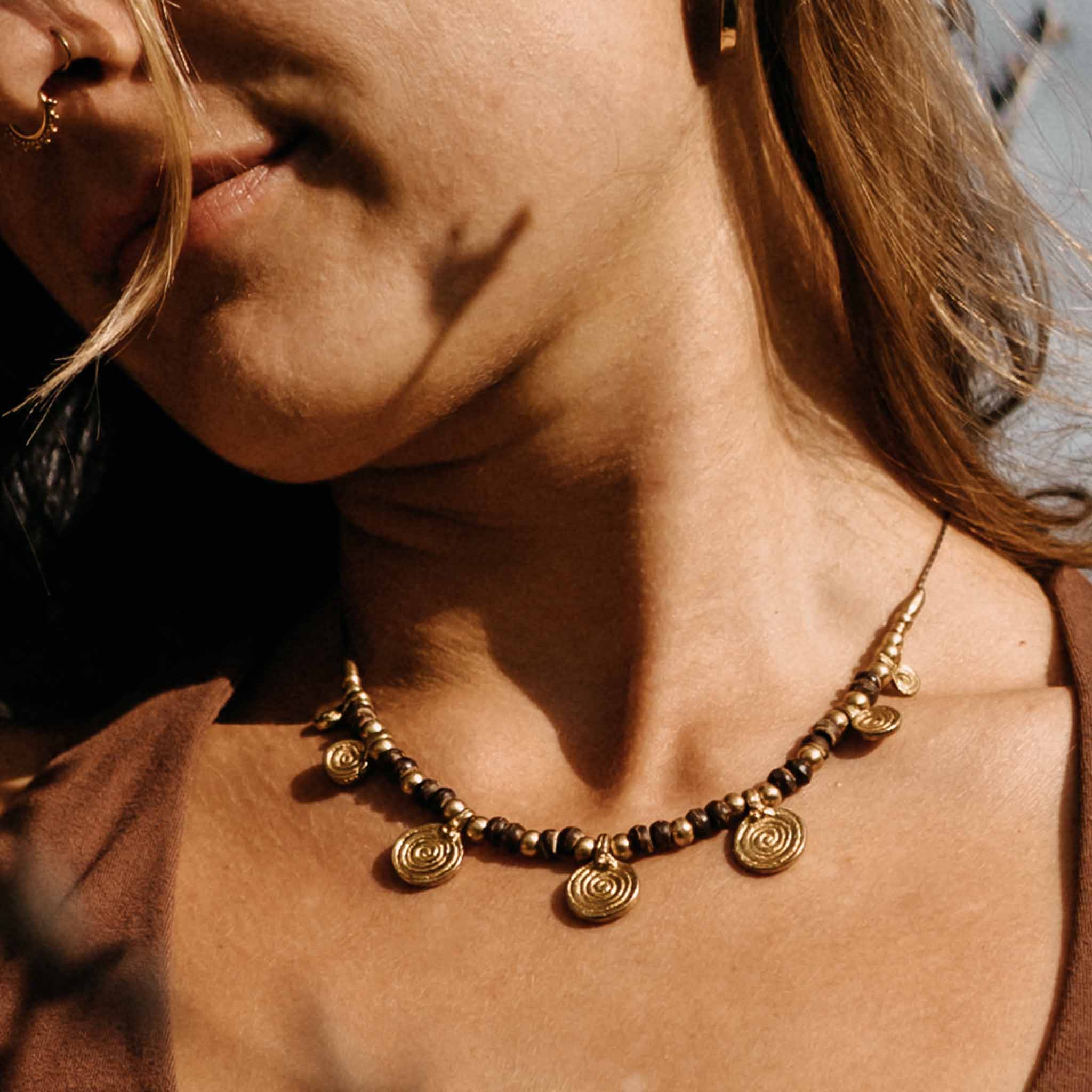 Seraphaya Gold Wood Necklace