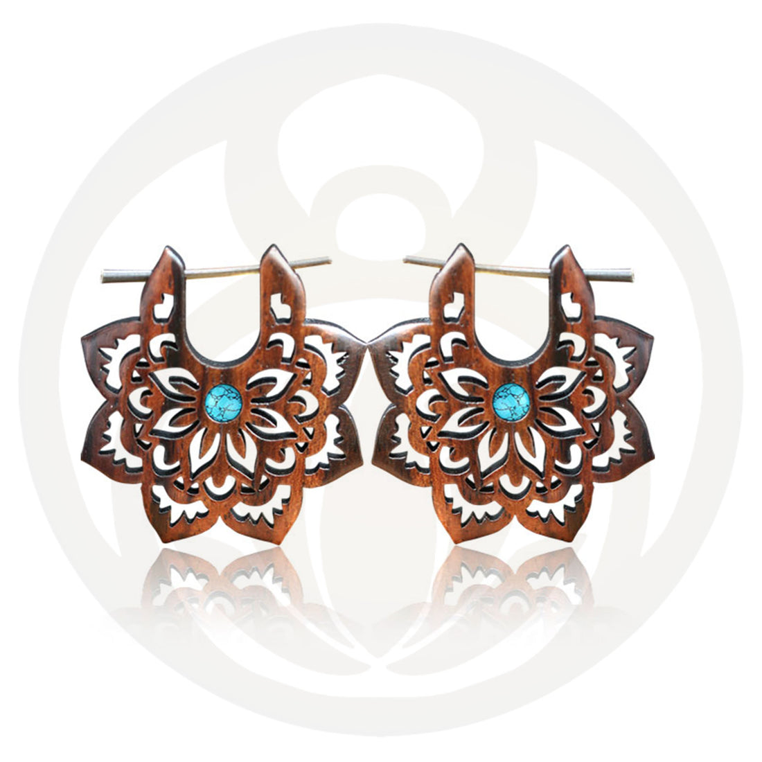 Earrings Zira Wood Turquoise