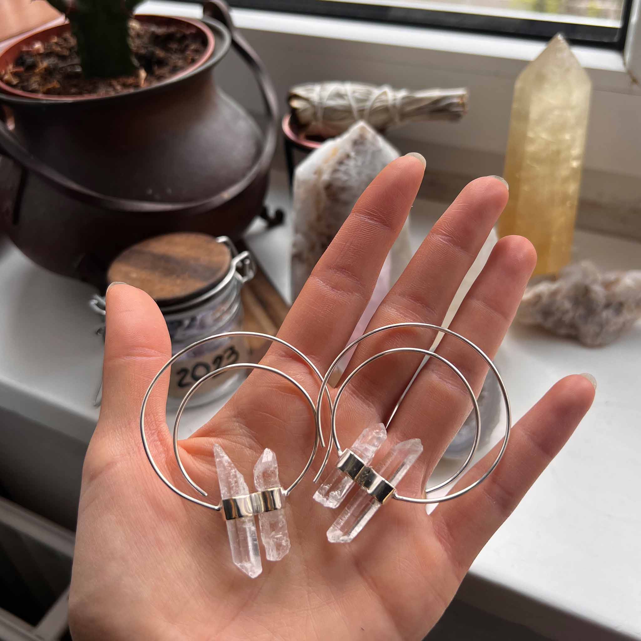 Ohrringe Shakti Silber Bergkristall