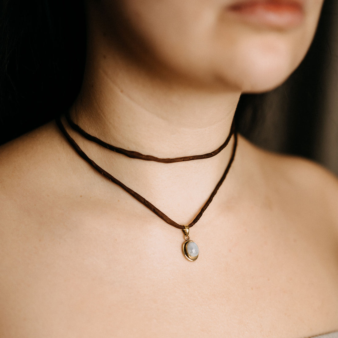 Bina Moonstone Gold Pendant