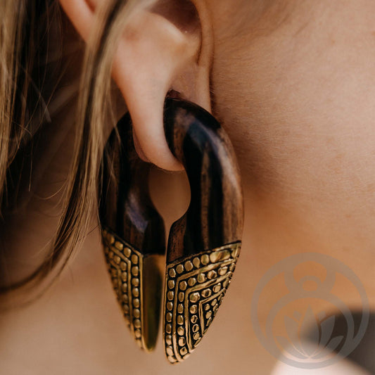 Ear weights Dara wood gold