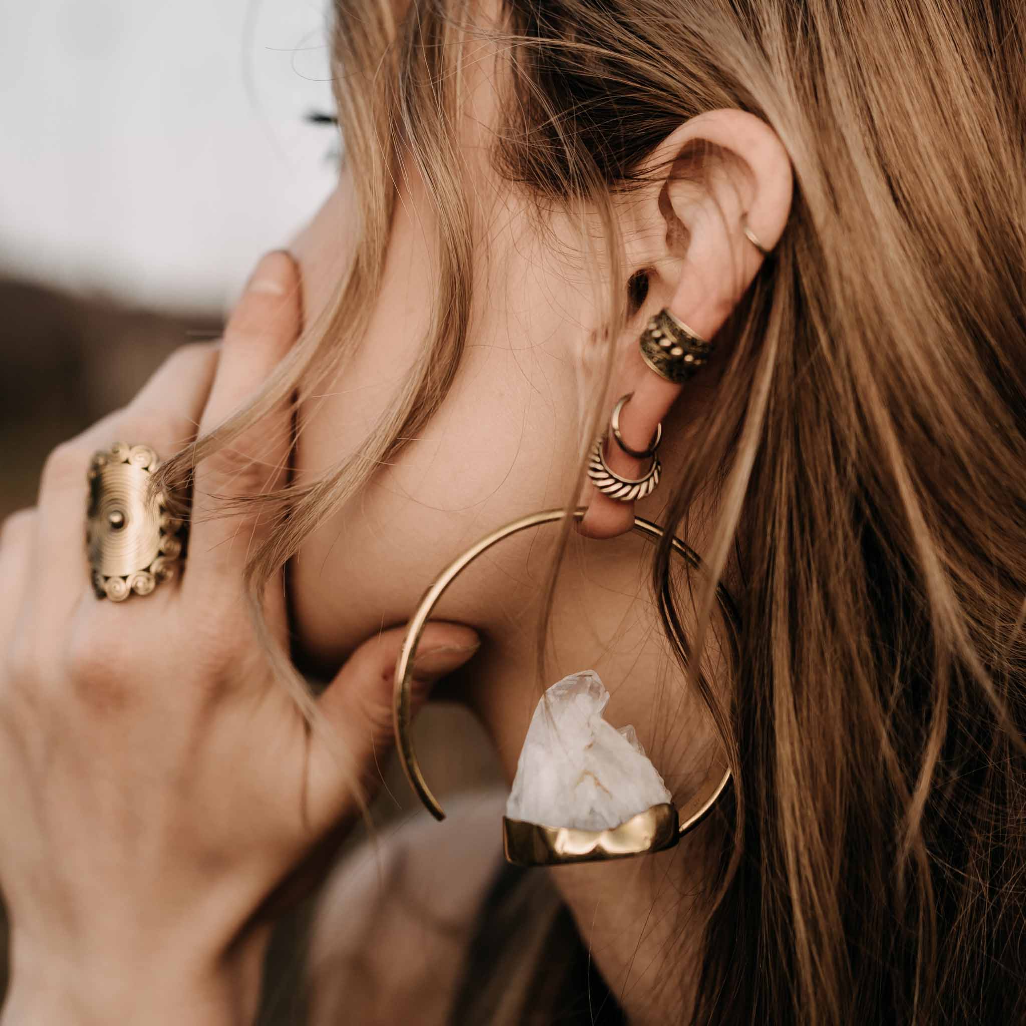 Ear weights Agneta crystal