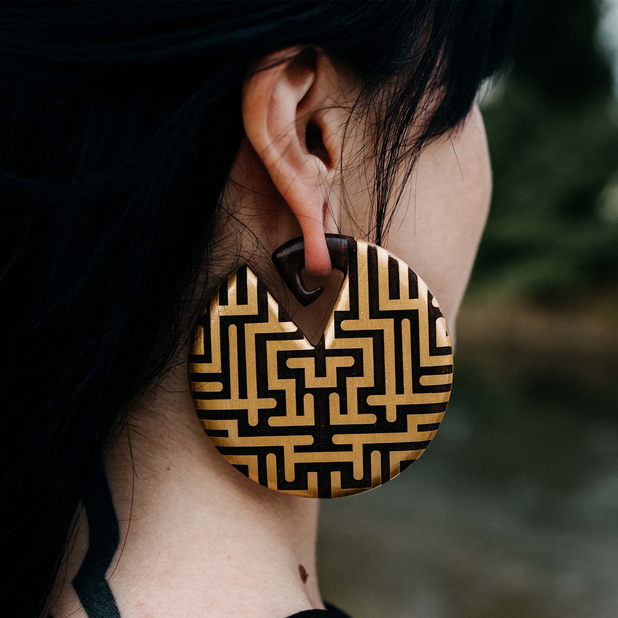 Ear Weights Hugin Brown Gold