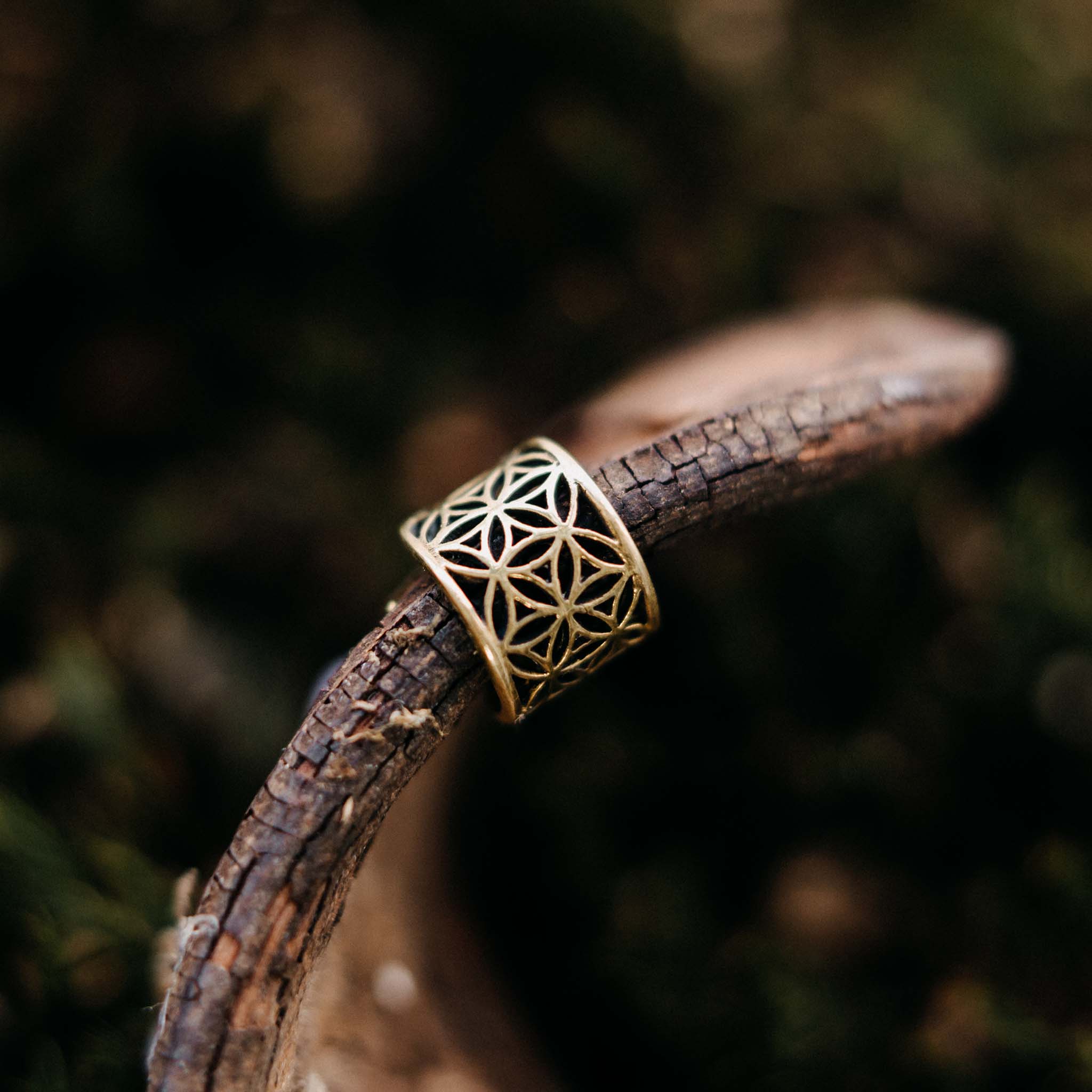 Ear Cuff Flower of Life Gold Small