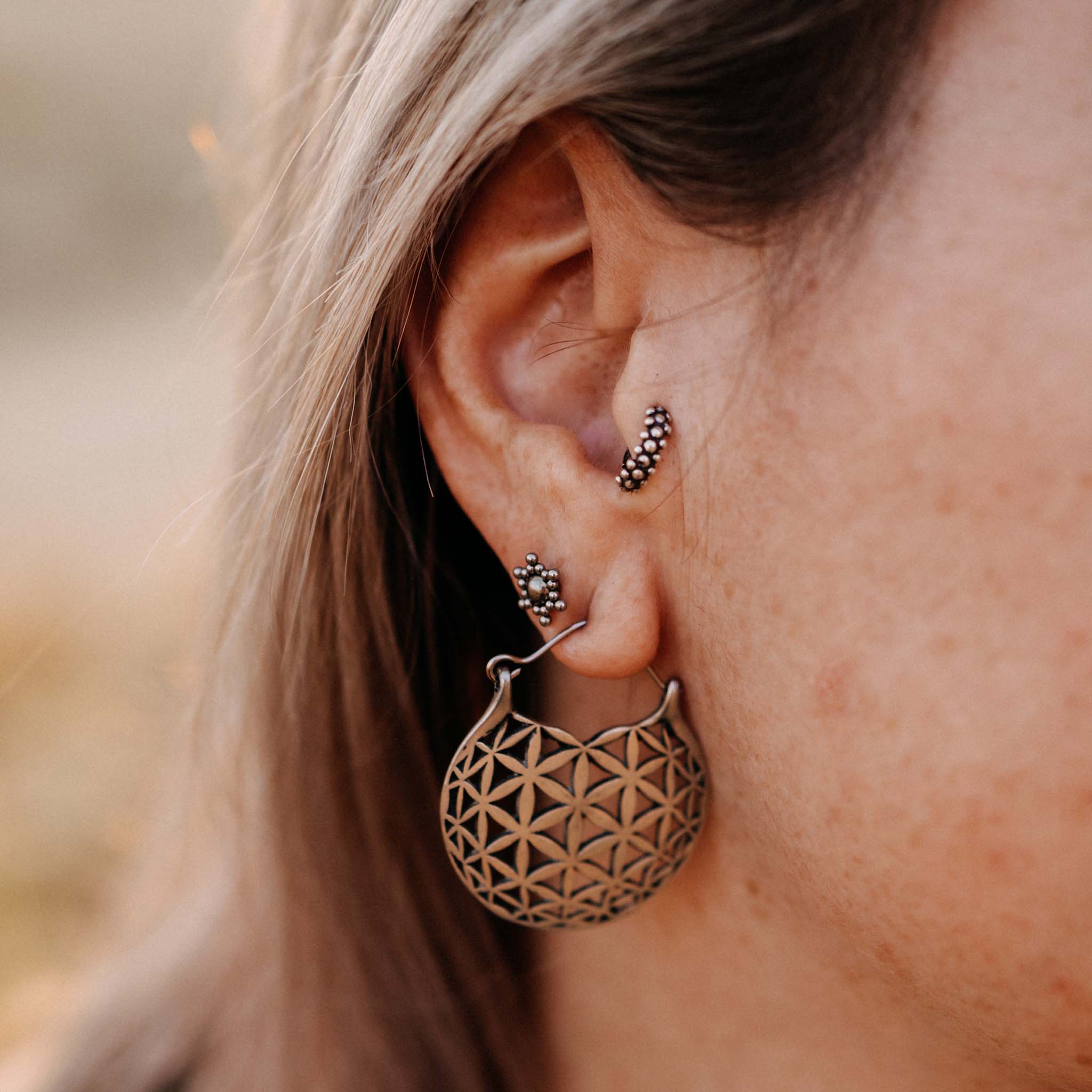 Ohrringe Blume des Lebens Silber