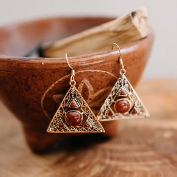 Ohrringe Triangle Gold Jaspis