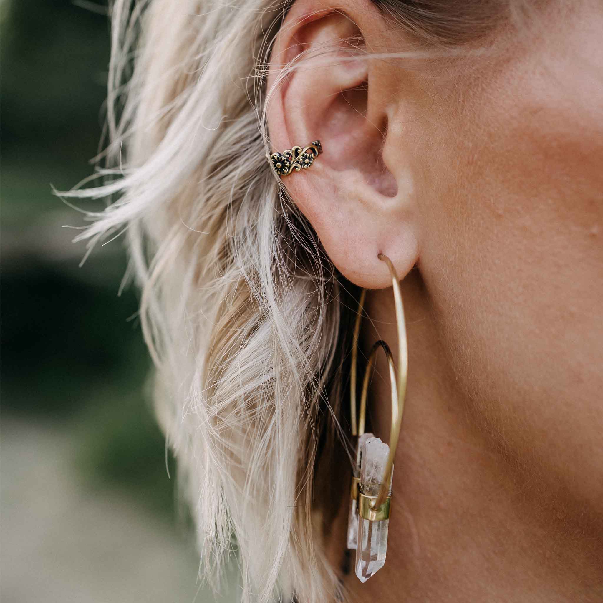 Ohrringe Shakti Gold Bergkristall