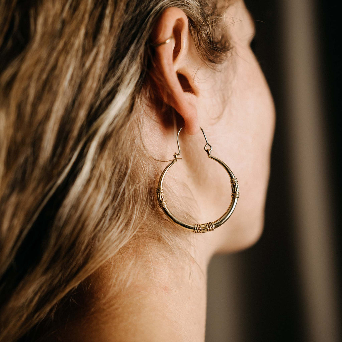 Jyoti Gold Large Earrings