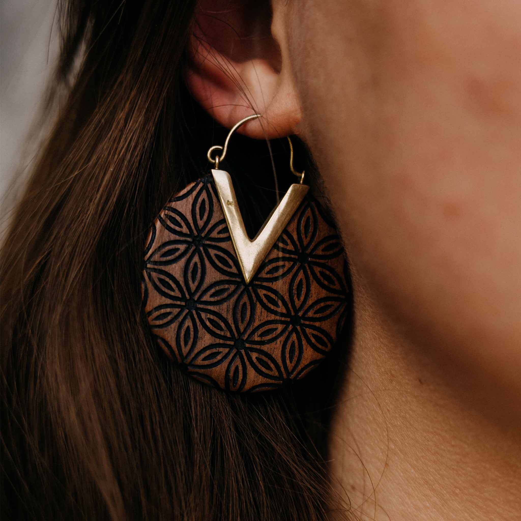 Ohrringe Kamaha'o Holz