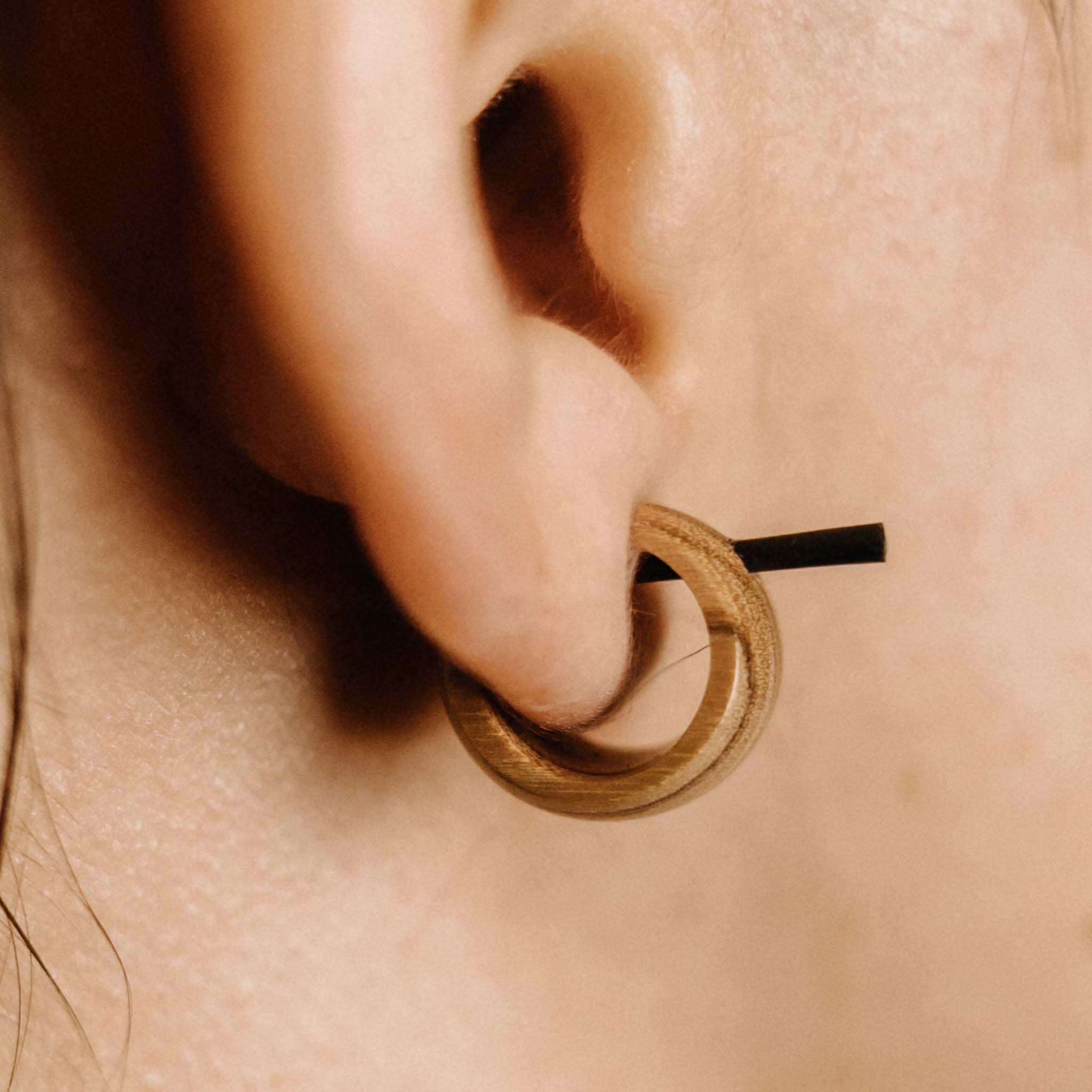 Earrings Nalani Teak Wood Light