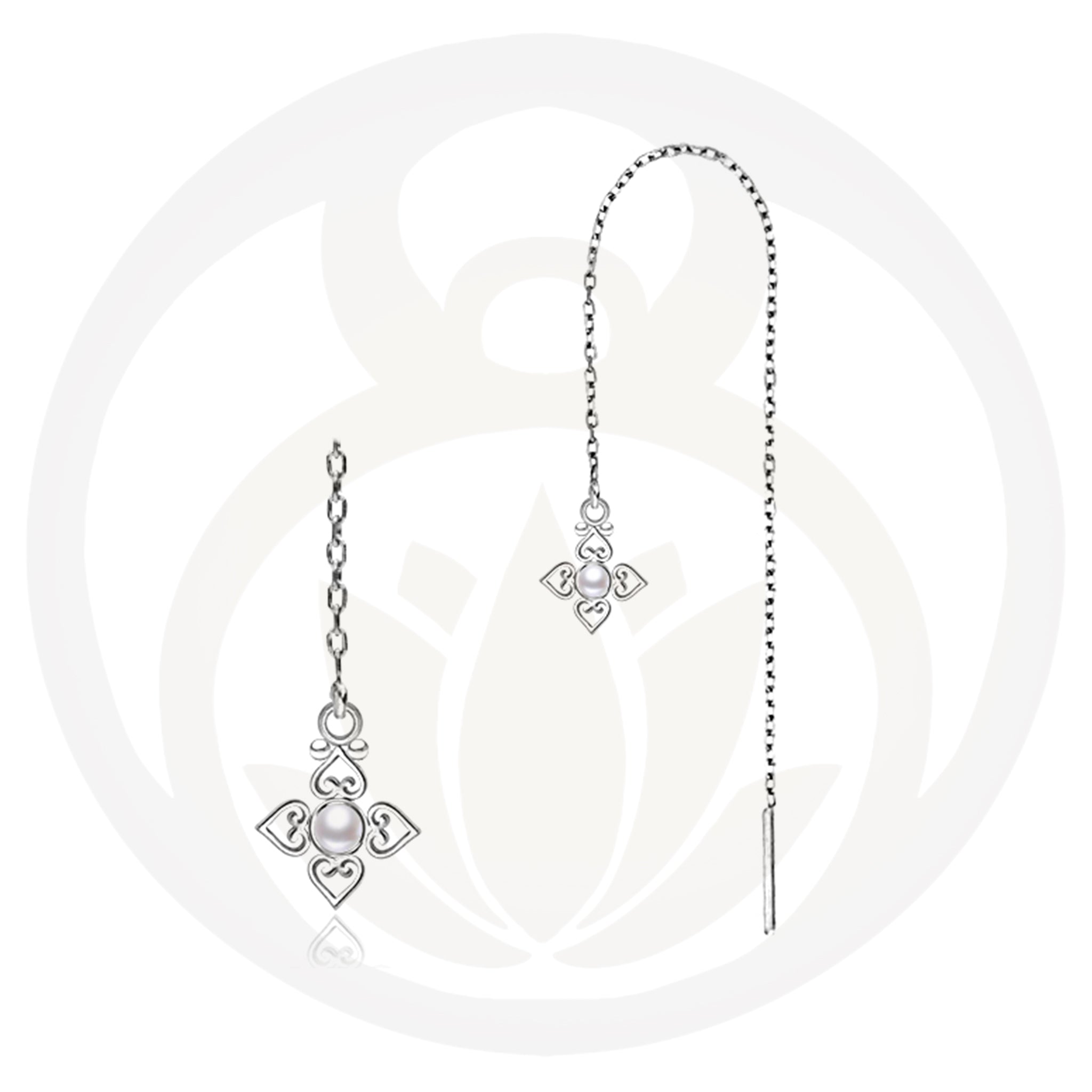 Kettenohrringe Sole Silber