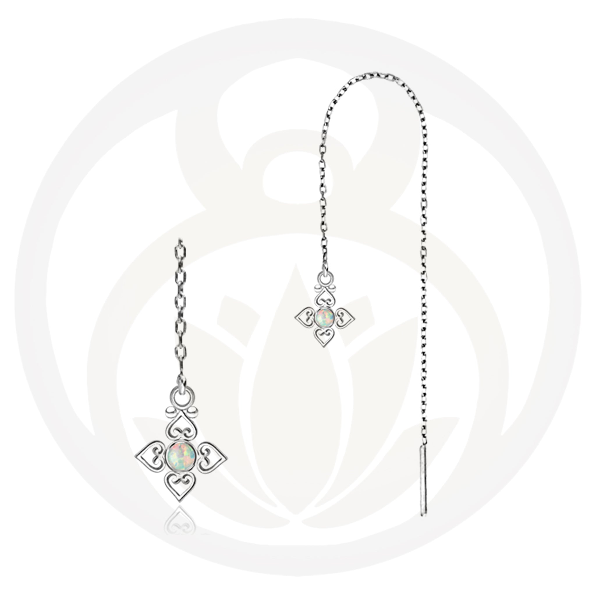 Kettenohrringe Sole Silber