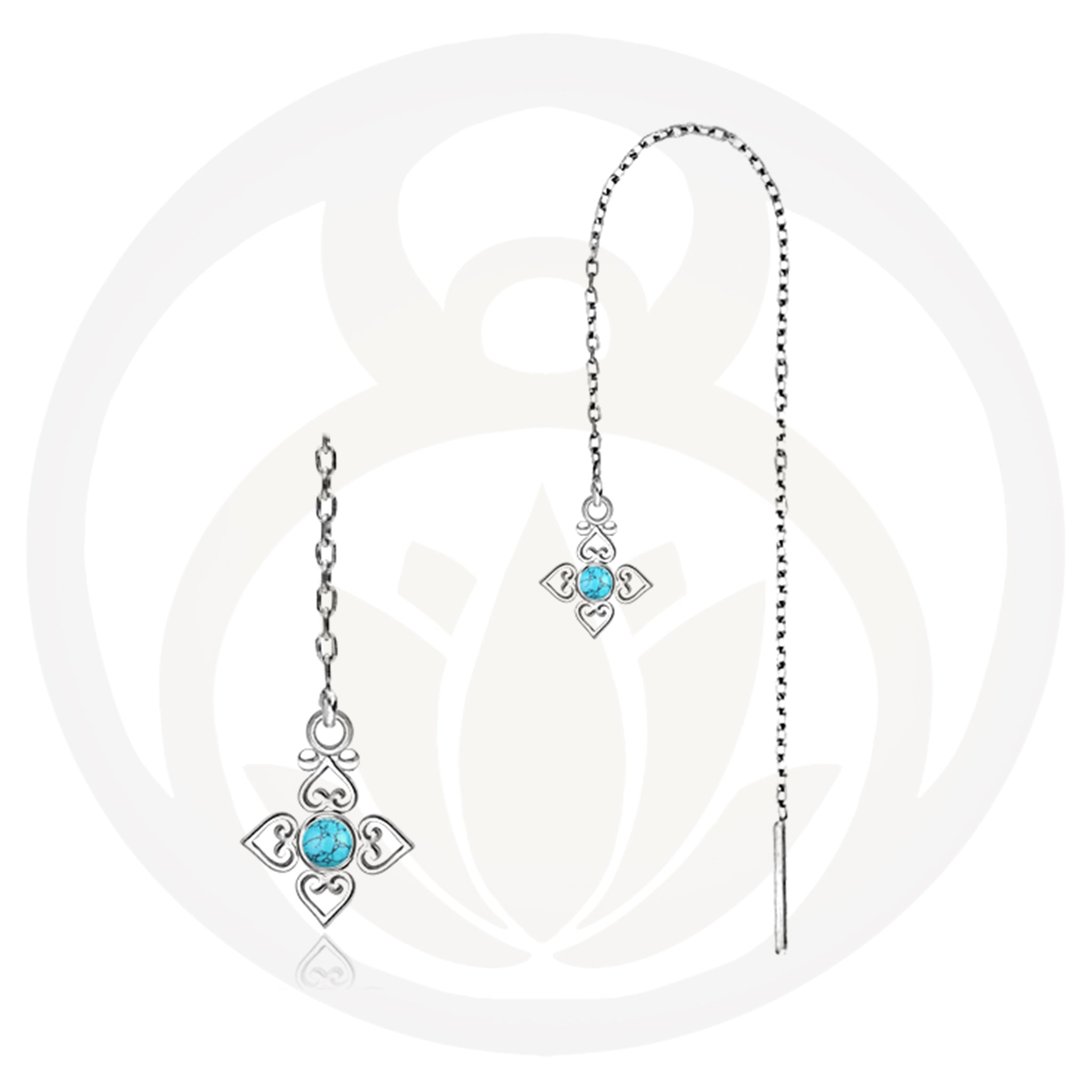 Kettenohrringe Sole Silber