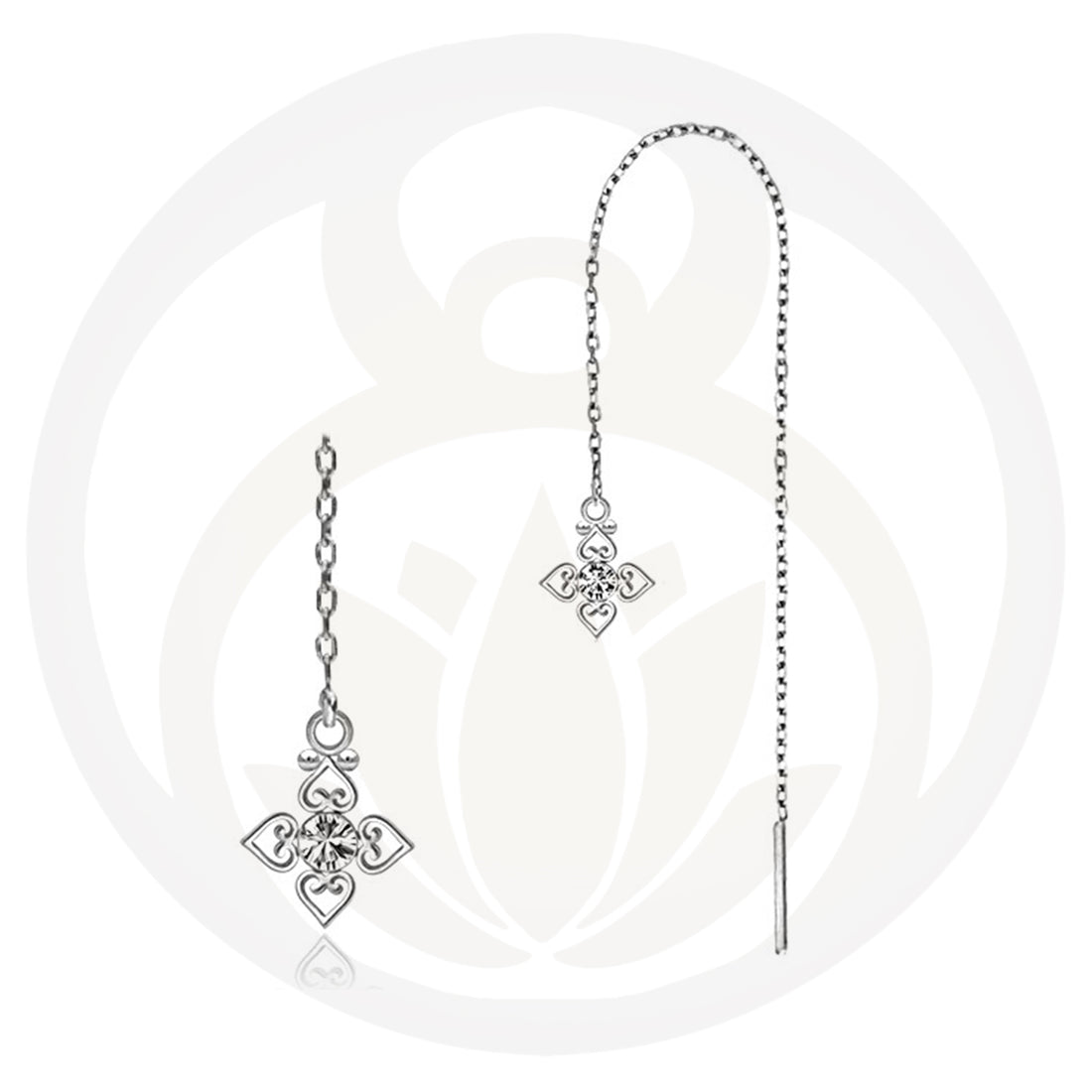 Kettenohrringe Sole Silber