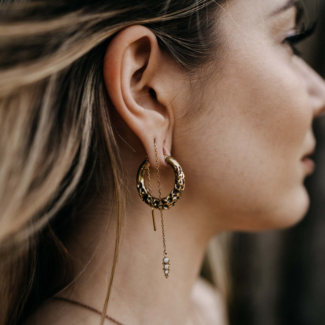 Kettenohrringe Halia Gold