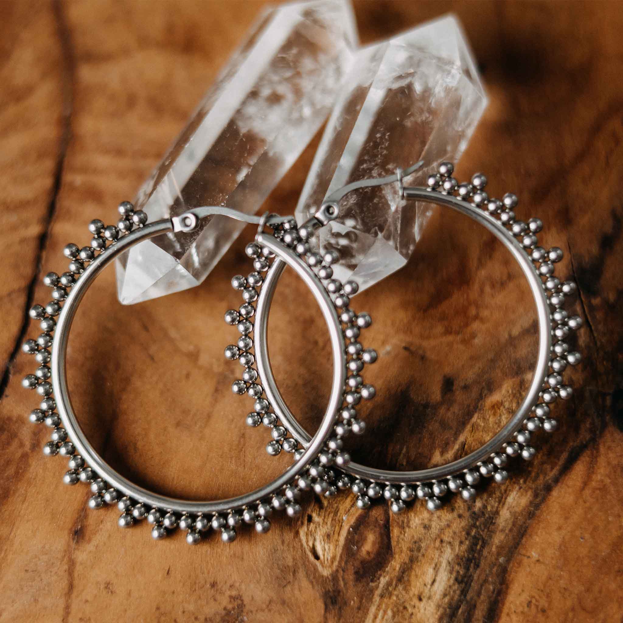 Ohrringe Zoya Groß Silber