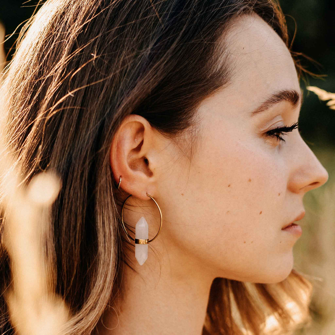 Ohrringe Luce Gold Rosenquarz