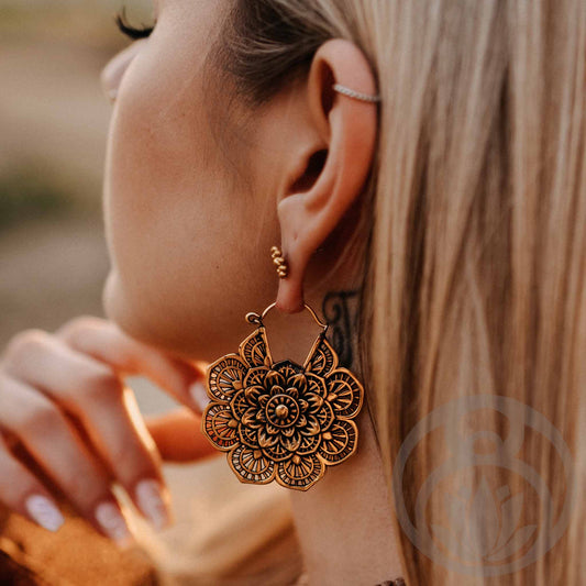 Ohrringe Mandala Blume Gold
