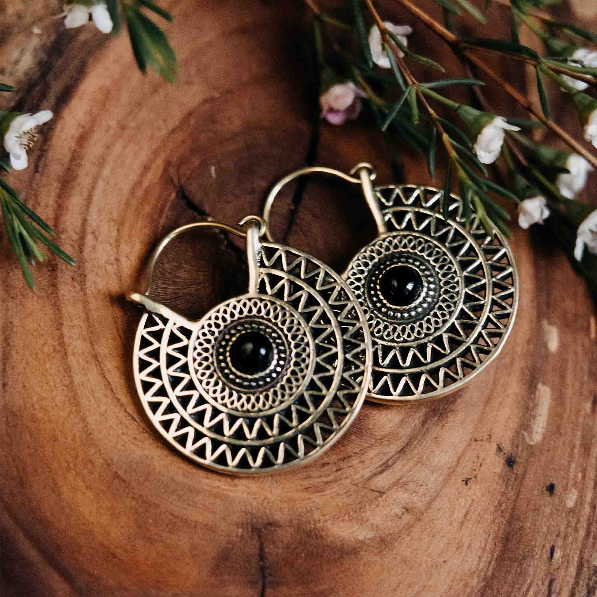 Ohrringe Aziza Gold Onyx